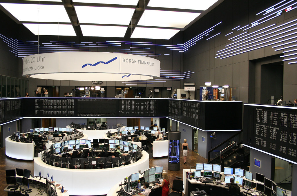 A picture of the center of the DAX in Frankfurt.